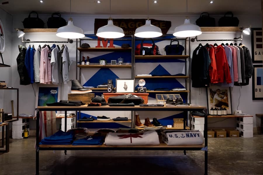 Modern retail store interior with digital point-of-sale technology