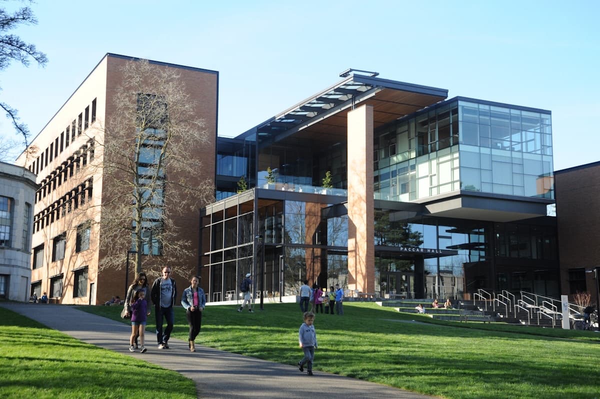 Modern smart building campus with integrated infrastructure